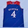 Mitch 2020 Новый NCAA Kansas Jayhawks Jerseys 4 Graham College Basketball Jersey Blue Size Youth Alll