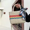 Bolsos de noche Casual hombro para mujer 2022 verano tejido diseñador moda bolsos de mujer paja gran capacidad bolso cruzado femenino