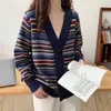 Swetry kobiet 2021 Kobiety Kobiety Kobiety Kobiety Elegancki wielokolorowy nadruk Knity Sweater długi rękawa