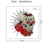 도매 파티 마스크 할로윈 임시 얼굴 문신 설탕 두개골 강아지 검은 골격 웹 레드 장미 문신 어린이 소년 소녀