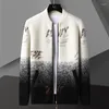 Maglioni da uomo Cardigan lavorato a maglia di colore sfumato di alta qualità di lusso leggero da uomo Autunno Inverno 2022 Trend Casual maglione stampato in ciniglia