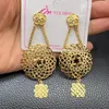 Boucles d'oreilles créoles pendantes pour femmes, bijoux à la mode, couleur or, pompon éthiopien, dubaï, mariages brésiliens