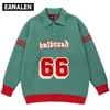 Men's Sweaters Harajuku Vintage College Wind Lapel Knit Oversized Thick Jumper Grandpa Ugly Women's Y2K 220926