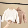 Baby Pullover Clothes Autumn and Winter Warm Children's Sweater 0-5y Sticked Boys Girls Solid Color Sweaters Knit tr￶ja 20220926 E3