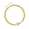 Charm Bracelets 2022 Fashion Gold Plated Capital Alphabet Clear Cubic Zirconia Bracelet For Women Birthday Girfts