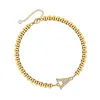 Braccialetti Charm 2022 Fashion Gold Capital Alphabet Clear Cubic Zirconia Bracciale per il compleanno delle donne.