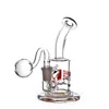 6inch Hookahs Glass Bong Oil Burner Heady Mini Bongs Dab Rigs Small Bubbler Beaker Recycle Ashcatcher with Male Glass Oil Burner Pipe Dhl Free Shipping