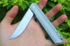 New M6674 Flipper Folding Knife D2 Stone Wash Drop Point Blade CNC TC4 Titanium Alloy Handle Ball Bearing EDC Pocket Folder Knives with Nylon Bag