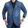 Men's Jackets 2022 Spring Autumn Men's Plus Size Casual Fashion Long Sleeve Jacket Clothing Abrigos Jaqueta Baggy Denim Suits Kaban