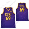 Митч 2020 Новый NCAA East Carolina ECU Pirates Jerseys 69 пьяных колледжей баскетбольной баскетбол Джерси фиолетовый размер молодежь взрослые