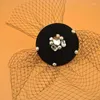 Headpieces Women Novelty Crystal Derby Hat Mesh Fascinator Hair Clip Vintage Pillbox Tea Party Cocktail Headpiece