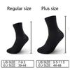 Men's Socks 12 PairsLot Plus Size Cotton Business Men Deodorant Crew Breathable Male Solid Color US size7-11.5 EU 39-48 220924