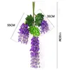 Flores decorativas 110 cm Verde Hojas artificiales Plantas Vine Wedding Party Home Garden Valla Decoración Rattan Wall Hanging Creeper Ivy