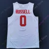 Митч 2020 Новый NCAA штат Огайо Штат Бакей -Эйки 0 Рассел Колледж Баскетбол Джерси белый красный