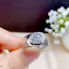 Кластерные кольца солицарс мужчина 2CT 2CT Moissanite Ring Ring Crown Обручальное обручальное кольцо для мужчин драгоценный камень подарки на вечеринку