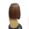 Bob Wig Human Hair Density Black Short Bobs 레이스 전면 가발 사전 끈 10 인치