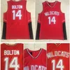 GLA toppkvalitet 1 14 Troy Bolton Jersey Wildcats High School College Basketball Red 100% Stiched Size S-XXXL