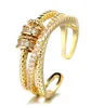 Бутик с двойным линином интеллектуального кольца женского стиля личности с бриллиантами вращающиеся аксессуары