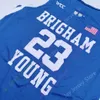 MITCH 2020 NY NCAA BYU COUGARS STATS JERSEYS 23 Childs Basketball Jersey College Blue Size Men Youth ALL SYTCHED