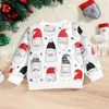 Pullover Toddler Boys Girls Christmas Long Sleeve Cartoon Santa Sweatshirt Tops Undershirts Size 5 6 Teen Crop Top 220924