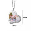 Rhinestone Sublimation Pendant Trays Set Heart Shape Double Sided Blank Charms with Chain Sublimation Blanks Discs Necklaces for Jewelry Making