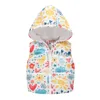 Waistcoat Winter Infant Boys Girls Warm Vest Coat Fashion Cute Cartoon Kids Outwear Children Sleeveless Hooded Jacket Cotton Baby Clothes 220926