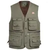 Men's Vests Men's Autumn Winter Plus Velvet Vest Thick Warm Sleeveless Jackets 2022 Fashion Multi-pocket Fleece Waistcoat Men Coat