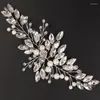 Coiffures Mode Argent Or À La Main Strass Perle De Mariage Bandeau Femmes Cristal Accessoires De Cheveux Pour Coiffure De Mariée Diadèmes De Fête