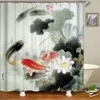 Shower Curtains Chinese flower and bird scenery waterproof shower curtain bathroom washable cloth screen with hook 220922