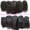 Headband Human Hair Extensions Draw String Ponytails Jerry Afro Kinky Curly Virgin Clip In Ponytail Extension for Black Women 220924