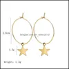 Hoop Huggie Five Winted Star Kolczyki Women Street Fashion Gold Sier Sier Trend Ear Hoop Pierścień Biżuteria Prostota Drop dostawa 202 Dhgie