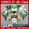 & Tank Fairings For SUZUKI GSXR-1000 K7 GSXR 1000 CC GSXR1000 2007 2008 Bodys 158No.70 1000CC GSX-R1000 2007-2008 Bodywork GSX R1000 07 08 Full Fairing Kit Pepephone stock