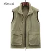 Hommes Gilets DIMUSI Polaire Veste Sans Manches Hiver Mode Homme Épaissir Gilet Manteaux Casual Coupe-Vent Chaud Gilets Vêtements 220926