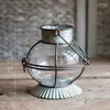 Titulares de vela Vintage Metal Proof Hanging Wedding Lamp Glass Candlestick Stand Stand Lantern Portavelas Decoração de casa Garden ad50ch
