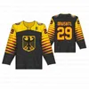 GLA C202 Women German Black IIHF Jersey 2 Denis Reul 5 Korbinian Holzer 21 Moritz Seider 29 Leon Draisaitl Hockey Jerseys