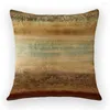 Kudde Tan Wood Grain Printed Linen Pillowcase SOFA Cover Home Decoration kan anpassas för dig 40x40 50x50 60x60