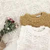 Weste Deer Jonmi Frühling koreanischen Stil Baby Mädchen gestrickte aushöhlen Westen ärmellose Pullover Tops Rüschen Kinder Baumwolle Westen 220927