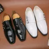 Monnik solide elegante mannen schoenen kleursteen patroon pu square head drie gespen zakelijke bruiloft dagelijkse veelzijdige a c