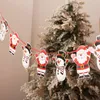 Julekorationer 3M Banner Garland Snowman Elk Santa Claus Ornaments for Home Navidad Noel 2022 Xmas Year Decoration