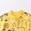 Pullover Jumping Meters Arrival Yellow Boys Sweatshirts Print Cartoon Baby Cotton Clothes Autumn Spring Kids Hoodies Shirts 220924