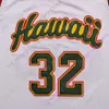Mitch 2020 Nieuwe NCAA Hawaii Jerseys 32 Samuta Ava College Basketball Jersey White Size jeugd volwassene allemaal gestikt borduurwerk