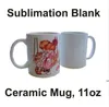 Sublimation tasse vierge transfert de chaleur personnalisé tasses en céramique 11 oz tasse d'eau blanche fête cadeau boisson mer expédition JNB15808