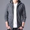 Men's Jackets Autumn Winter Warm Cashmere Casual Wool Zipper Slim Fit Fleece Coat Dress Knitwear Male 220927