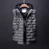 Men s Vests brand Male Hooded Thick Warm Jacket Waistcoat Cotton Plus Size Big Casual Winter Sleeveless 220926