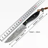 1Pcs C9272 Survival Straight Knife 5Cr13Mov Laser Pattern Drop Point Blade Full Tang Wood Handle Fixed Blade Hunting Knives with Leather Sheath