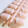 Falsche Nägel 240 stücke 10 Sets Natürliche Beige Nude Rosa Farbe Weiß Französisch Gefälschte Volle Abdeckung Maniküre Faux Ongle Nagel für Büro