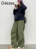 Pantalons pour femmes Capris Odessa 2022 Casual Y2K Cargo Pants Femmes Joggers Sweatpant Contrast Stitching Stripe Cordon Taille Haute Hippie Harem Pantalon T220926