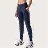 LL женские леггинсы для йоги девятого пуша Fiess, мягкие эластичные повседневные спортивные штаны с высокой талией и подъемом бедер, 7 цветов L2079