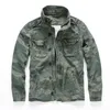 Męskie kurtki militarne dżinsowe kurtki retro camo multi kieszenie męskie kowbojski ładunek mody dżinsy płaszcze Jaqueta Masculina rozmiar S 2xl 220927