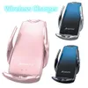 Pink Smart Infrared Sensor Car Wireless Charger Phone Holder Fast Charge LED-Indicator Car Accessories Mount